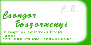 csongor boszormenyi business card